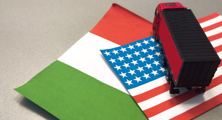 United States of America (USA) and Mexico Flag. Diplomatic and Economic Relations, International...