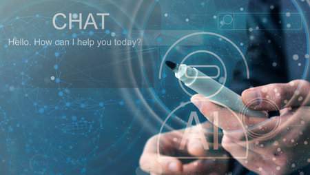 digital chatbot are assistant conversation for provide access to data growth of business in online...