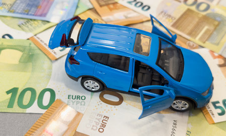 Cars with Euro currency Highの写真素材