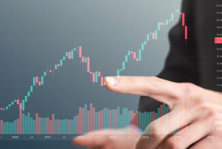 Businessman draws increase arrow graph corporate future growth year. Development to success and motivation.の写真素材