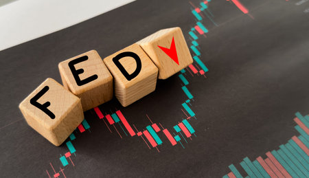 Wooden blocks with word fed, arrow