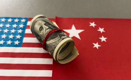 Chinese officials are studying ways to reduce the yuan if the USA builds a tax shield.の写真素材