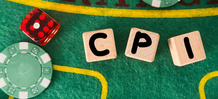 Letter block in word CPI abbreviation of consumer price index
