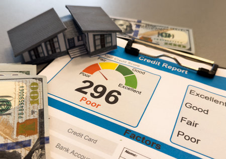 credit score report is poor showing bad debt history.の写真素材