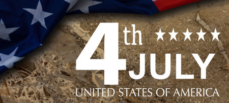 Independence Day Card - 4th July Textの写真素材