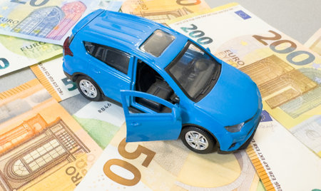 Cars with Euro currency Highの写真素材