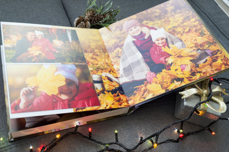 Christmas collage, Christmas photos and decorの写真素材