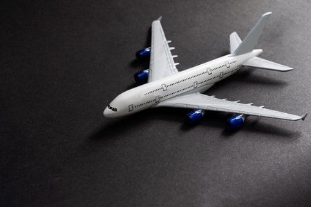 Airplane isolated on dark background