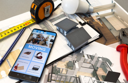 model house and mobile app for moving