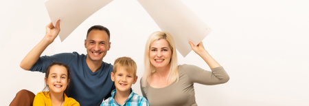Cheerful family having fun while communicatingの写真素材