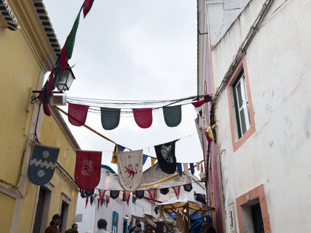 PADERNE, PORTUGAL, January 1st, 2026: Medieval costume characters in Medieval fair event.のeditorial素材