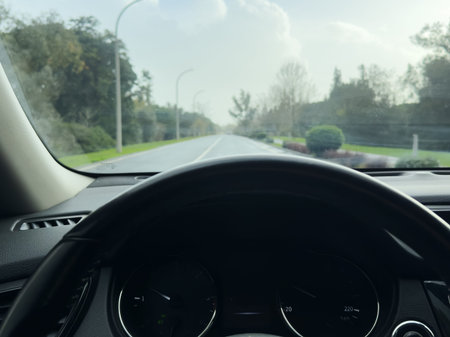 background abstract car driver at the wheelの写真素材