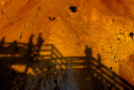 Falesia Beach, Algarve, Portugal. Golden mile beach with orange rocks, golden sand and turquoise...