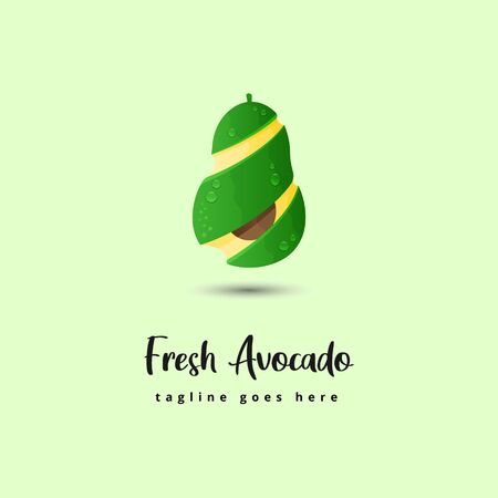 Fresh Avocado  illustration creative fun unique cartoon styleのイラスト素材