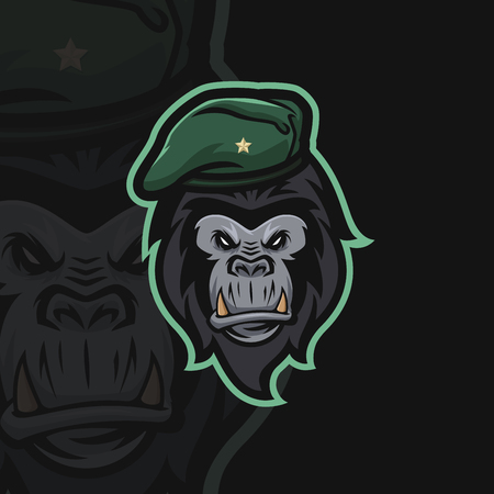 gorilla e sport logoのイラスト素材