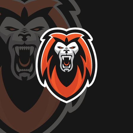 Lion e sport logoのイラスト素材