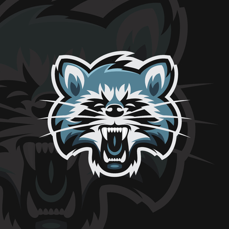 Raccoon e sport logoのイラスト素材