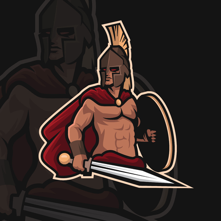 Spartan warrior e sport logoのイラスト素材