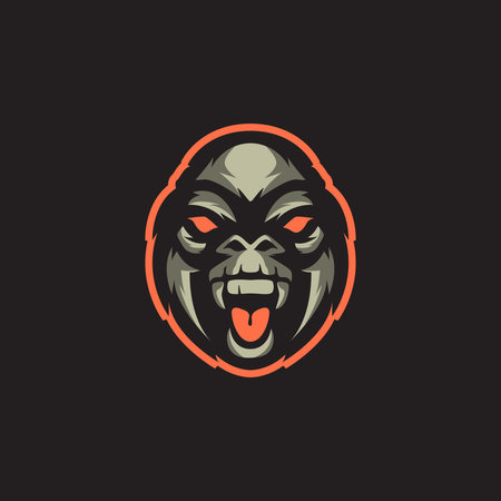 Illustration vector graphic of monkey head logo .Perfect for e sport, t shirt, and sport symbolのイラスト素材