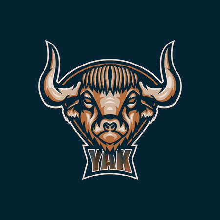 Strong and powerful logo depicting an angry Buffalo in e sports logo styleのイラスト素材