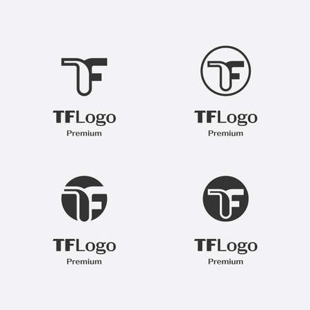 Initial TF logo template with modern frame. Minimalist TF letterのイラスト素材