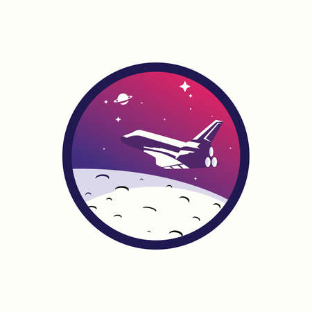 Lunar Space Shuttle logo concept
Spaceship icon, space explorer rocket to planetsのイラスト素材