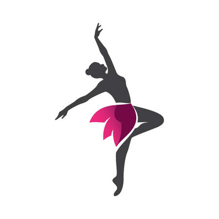 Elegant beautiful ballerina dance to the dance with your heart quotes.のイラスト素材