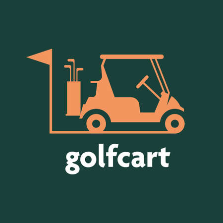 Simply design logo for golf cart with emblem style, modern golf cart transportation logo designのイラスト素材