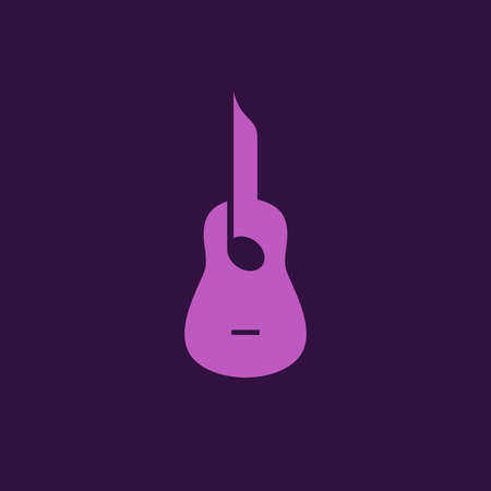 Acoustic guitar music icon concept image illustrationのイラスト素材