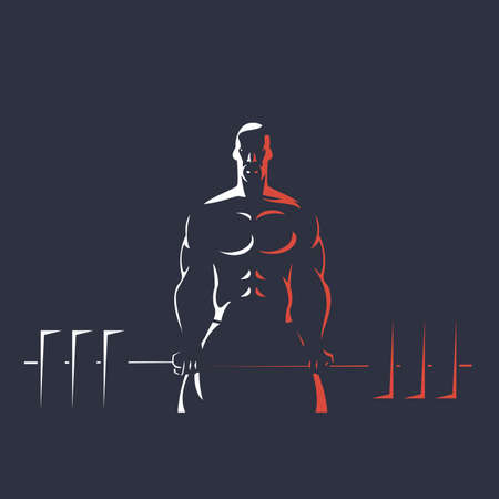 Gym Fitness Strong Lifting logo design template, design for gym and fitnessのイラスト素材