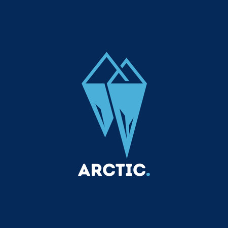 Iceberg icon logo illustration isolated on a dark backgroundのイラスト素材