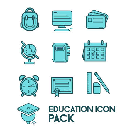 Icon set of modern flat design style vector illustration
Education Packageのイラスト素材