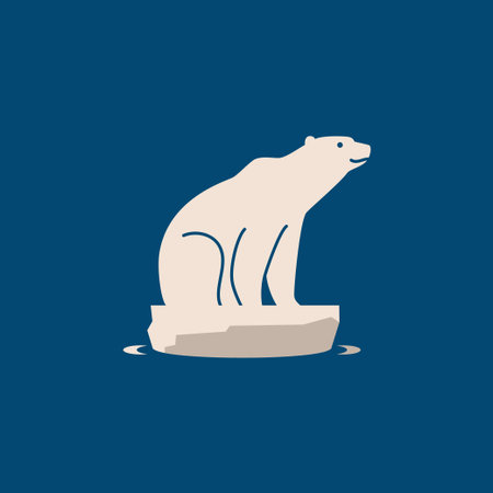 White polar bear in cartoon style for mascot or logo designのイラスト素材