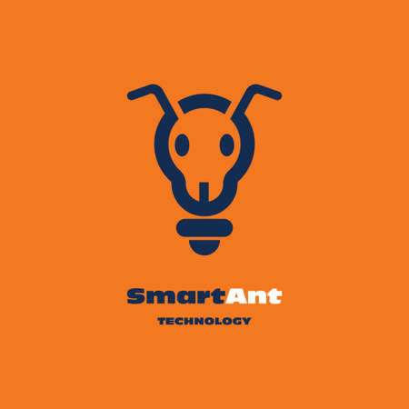 Smart Ant logo. The combination of lights and ants. Business Logoのイラスト素材