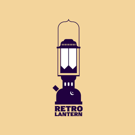 Lantern logo vintage vector illustration template icon graphic design. Street lamp restaurant icon with retro styleのイラスト素材