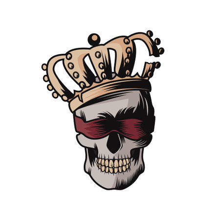 Vector illustration of a skull king wearing a crown for your company or brandのイラスト素材