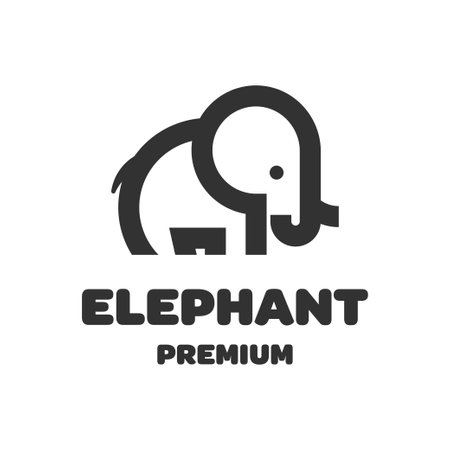 Elephant animal line logo design. Modern minimalist style vector illustrationのイラスト素材