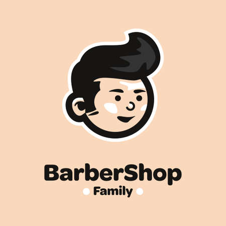 Young man hairstyle in masculine style, cool  symbol vector icon graphic design illustrationのイラスト素材