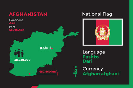Afghanistan Infographic Geographic Population Detailのイラスト素材