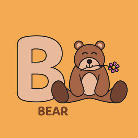 Vector letters of the alphabet with cute animals for kids education. Learn to readのイラスト素材