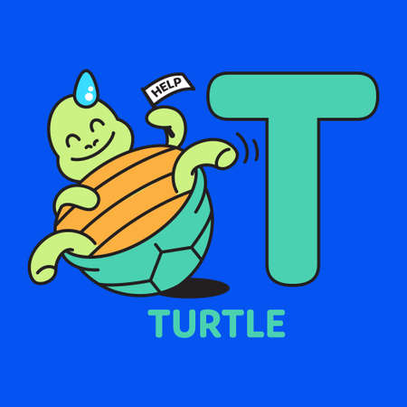 Cartoon alphabet with animals illustrations. english alphabet. Learn to read.のイラスト素材