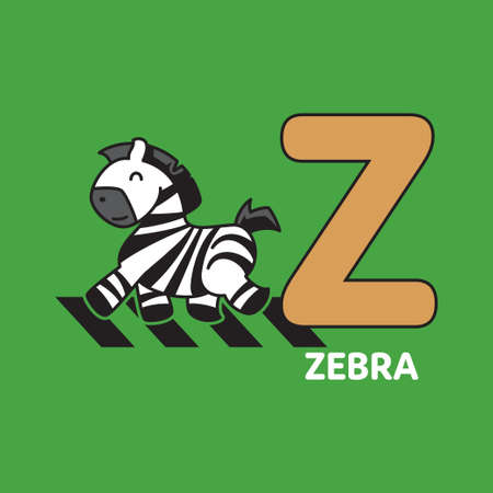 Cartoon alphabet with animals illustrations. english alphabet. Learn to read.のイラスト素材