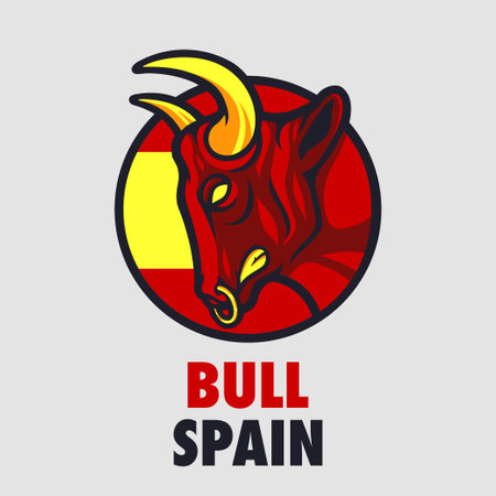 E Sport logo cow circle with a combination of red, black and yellowのイラスト素材