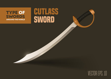 Traditional Weapon Cutlass Design. light and backgroundのイラスト素材
