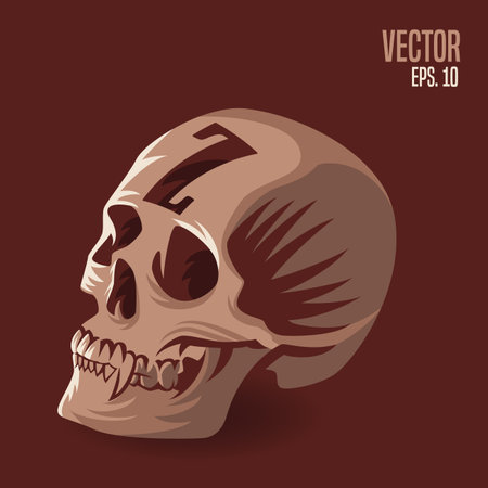 Human skull with Alphabet Z. Illustration in engraved style.
horrible skull character, for tattoo, poster, Halloween, business card, bannerのイラスト素材