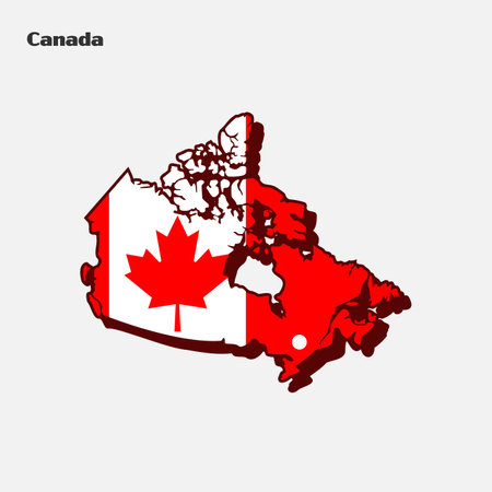 Map of Canada with flag. Vector illustration. Eps 10のイラスト素材