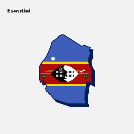 Map of Eswatini flag shape. Vector illustration. Eps 10のイラスト素材