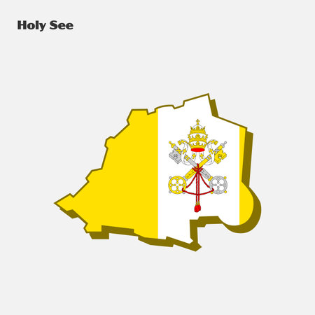 Map of Holy See flag shape. Vector illustration. Eps 10のイラスト素材