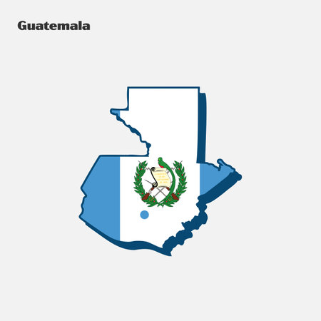 Map of Guatemala flag shape. Vector illustration. Eps 10のイラスト素材