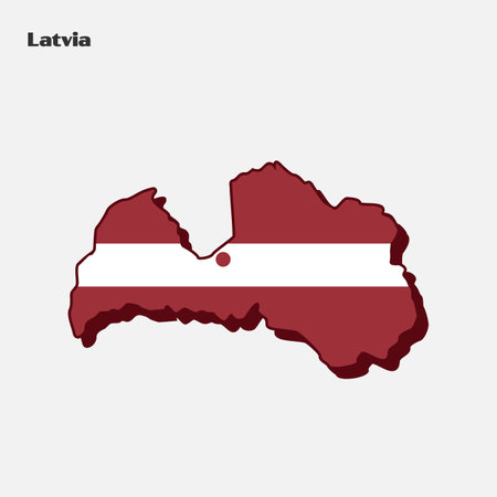 Map of Latvia flag shape. Vector illustration. Eps 10のイラスト素材
